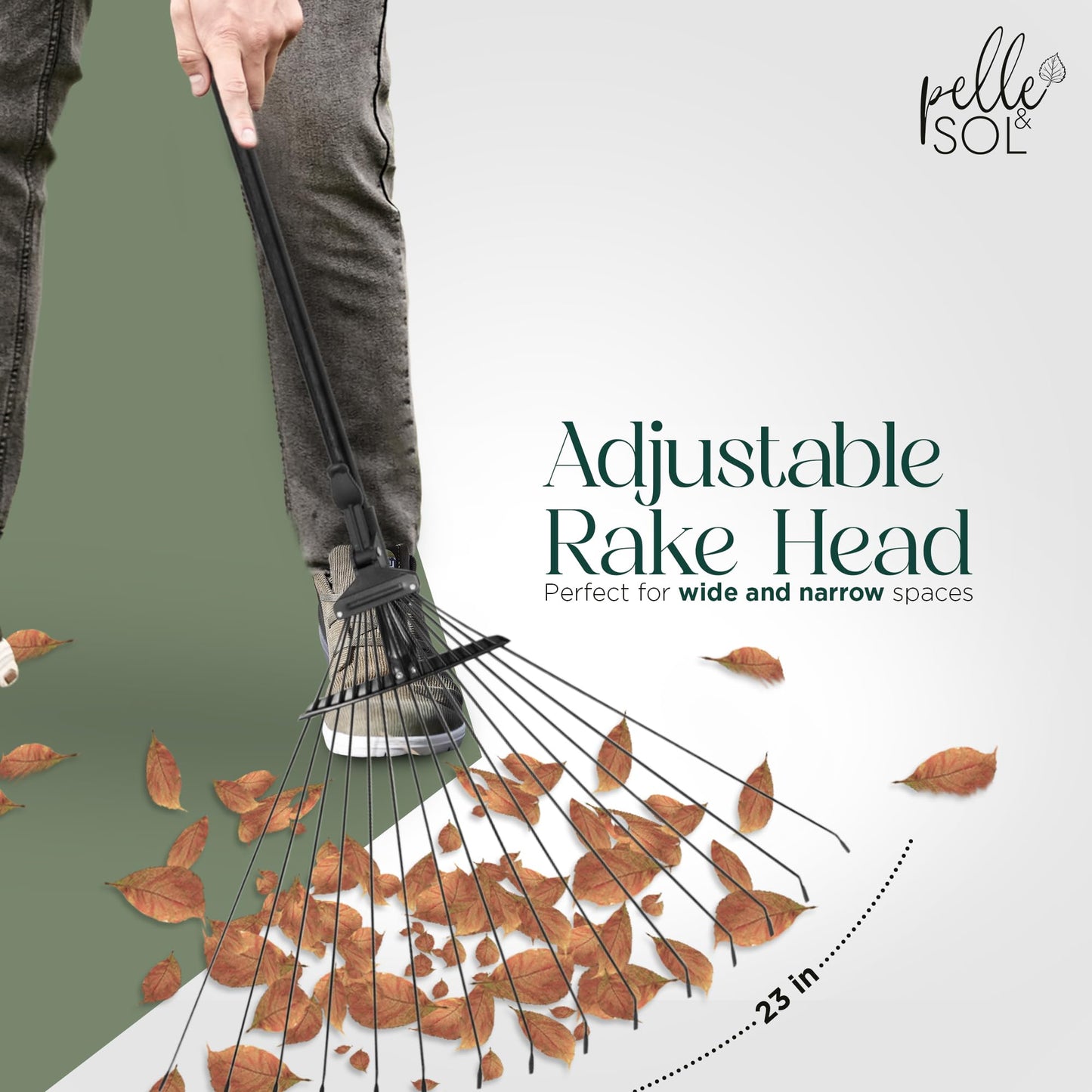 - Pelle & Sol Garden Rake | Rake for Gardening | 38-63 inch Adjustable Soil Rake Artificial Grass Rake | Black -