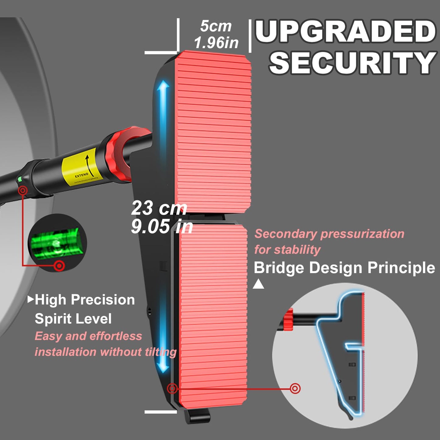 - RHINOSPORT Door Pull Up Bar |Chin Up Bar from 76-95 cm (29.9in-37.4in) | Load Bearing 881LBS -