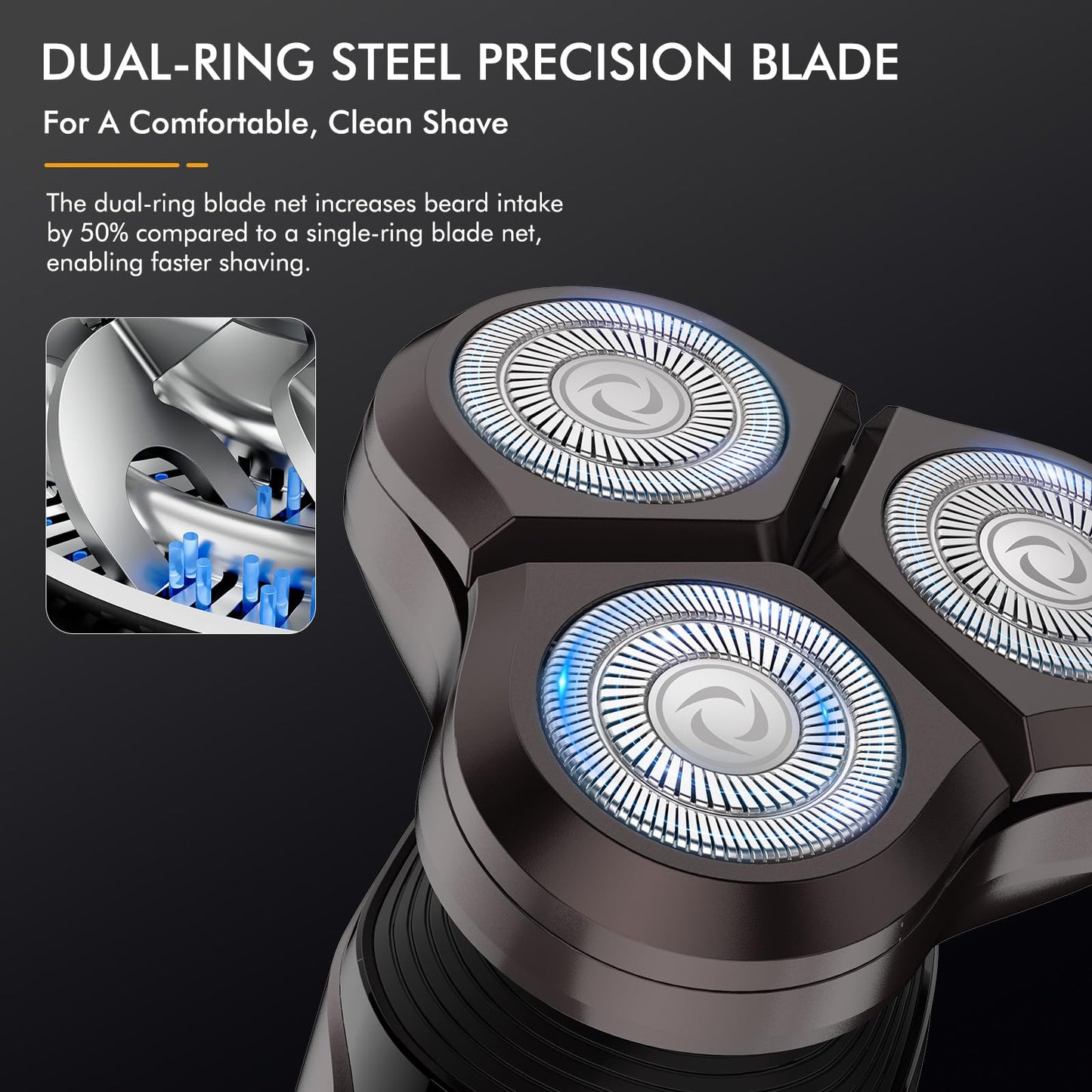 - Electric Shaver for Men | Cordless Rechargeable Rotary Shaver -