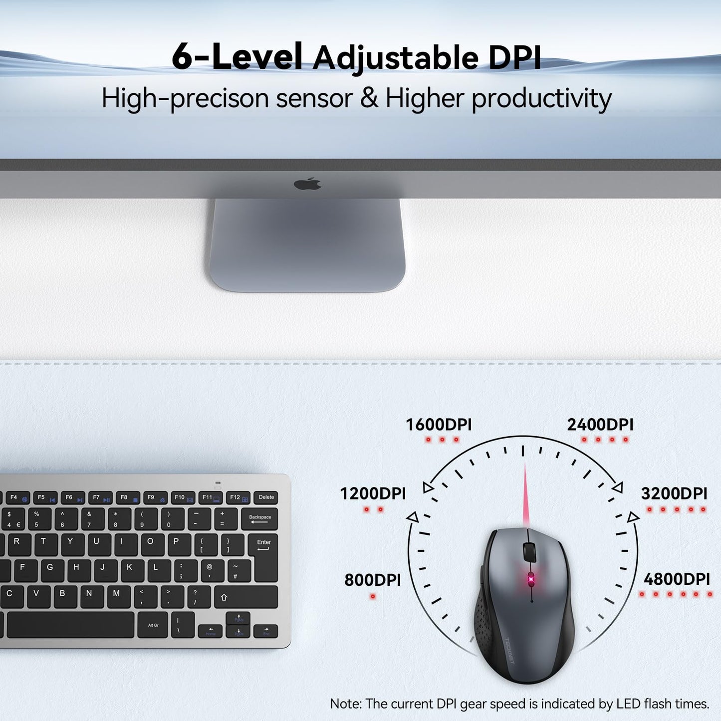 - TECKNET Wireless Mouse for Laptop | 4800 DPI Optical Computer Mice -