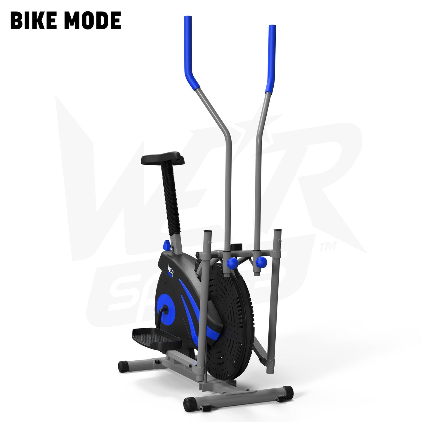 - We R Sports 2-IN-1 Elliptical Cross Trainer & Exercise Bike Home Fitness Cardio Workout Machine (Blue)
