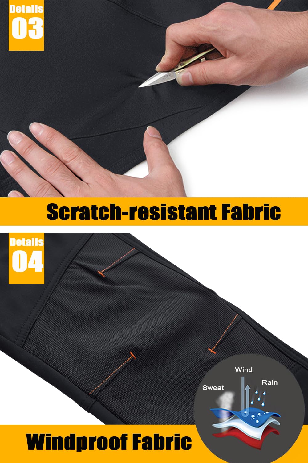 - TACVASEN Winter Trousers | Waterproof Softshell Trousers | Thermal Windproof -