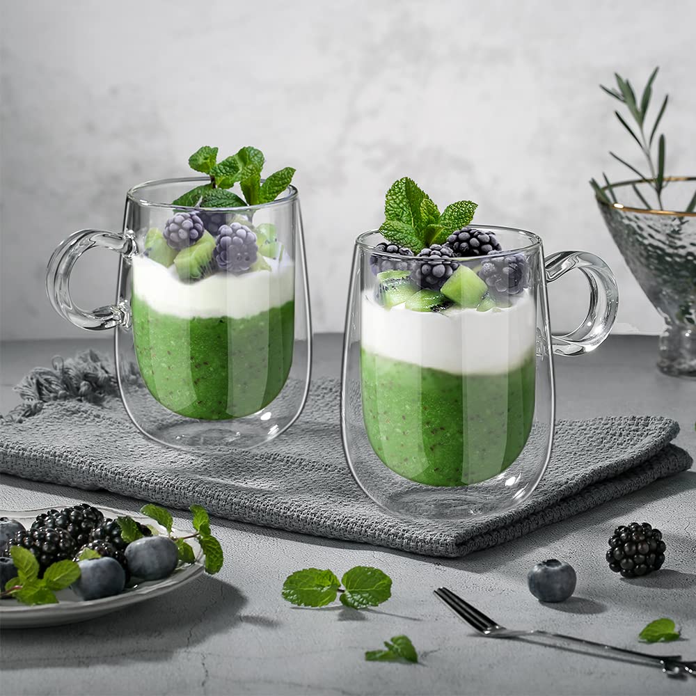 - Glastal 2x350ml Double Walled Coffee Glasses Mugs | Cappuccino Latte Macchiato Glasses Cups -