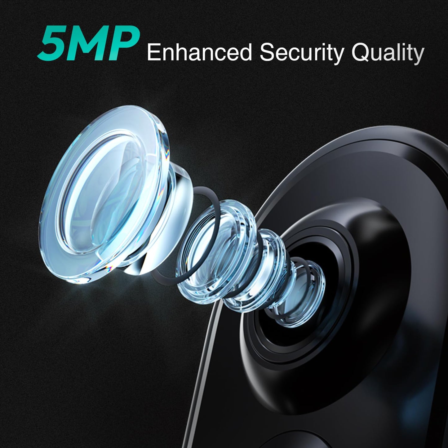 BOTSLAB 5MP Video Doorbell Camera Wireless, No Monthly Fee, 180° Wide Angle, 210-Day Battery Life, 32GB Local Storage, 2.4/5G WiFi, Human Detection, Easy Installation, 2-Way Audio Camera Doorbell