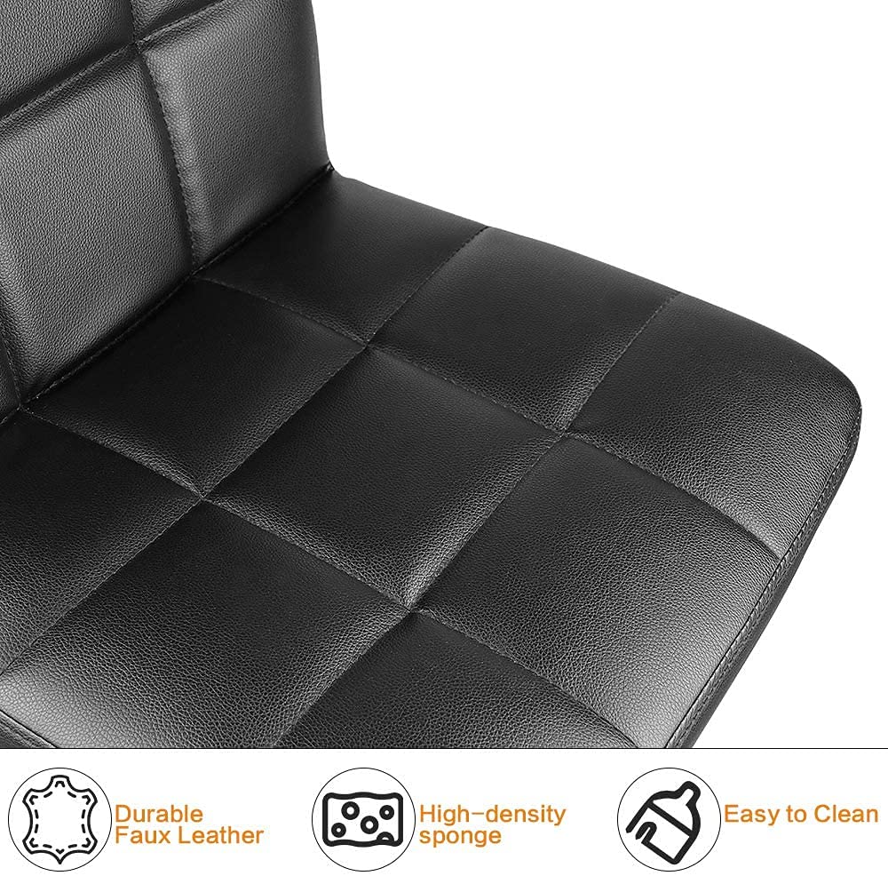 bigzzia Barstool, Bar Stools Set of 2 PU Leather Swivel Height Adjustable Bar Chairs With Backrest For Breakfast Bar, Counter, Kitchen and Home Barstools