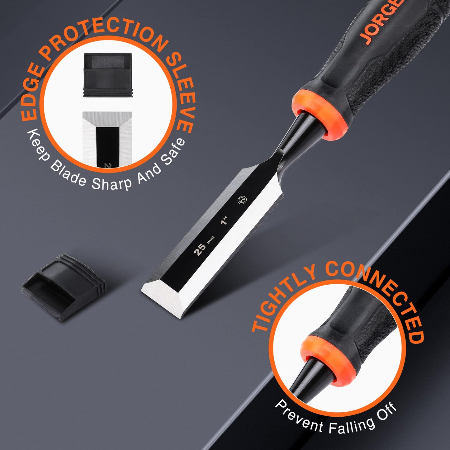 - Jorgensen Wood Chisel Set | 5 Pieces Wood Chisels (6mm, 10mm, 12mm, 19mm, 25mm) -