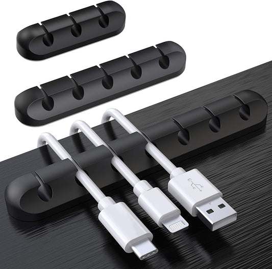 - SOULWIT Cable Holder Clips | 3-Pack | Cable Management Cord Organiser Clips | Black -