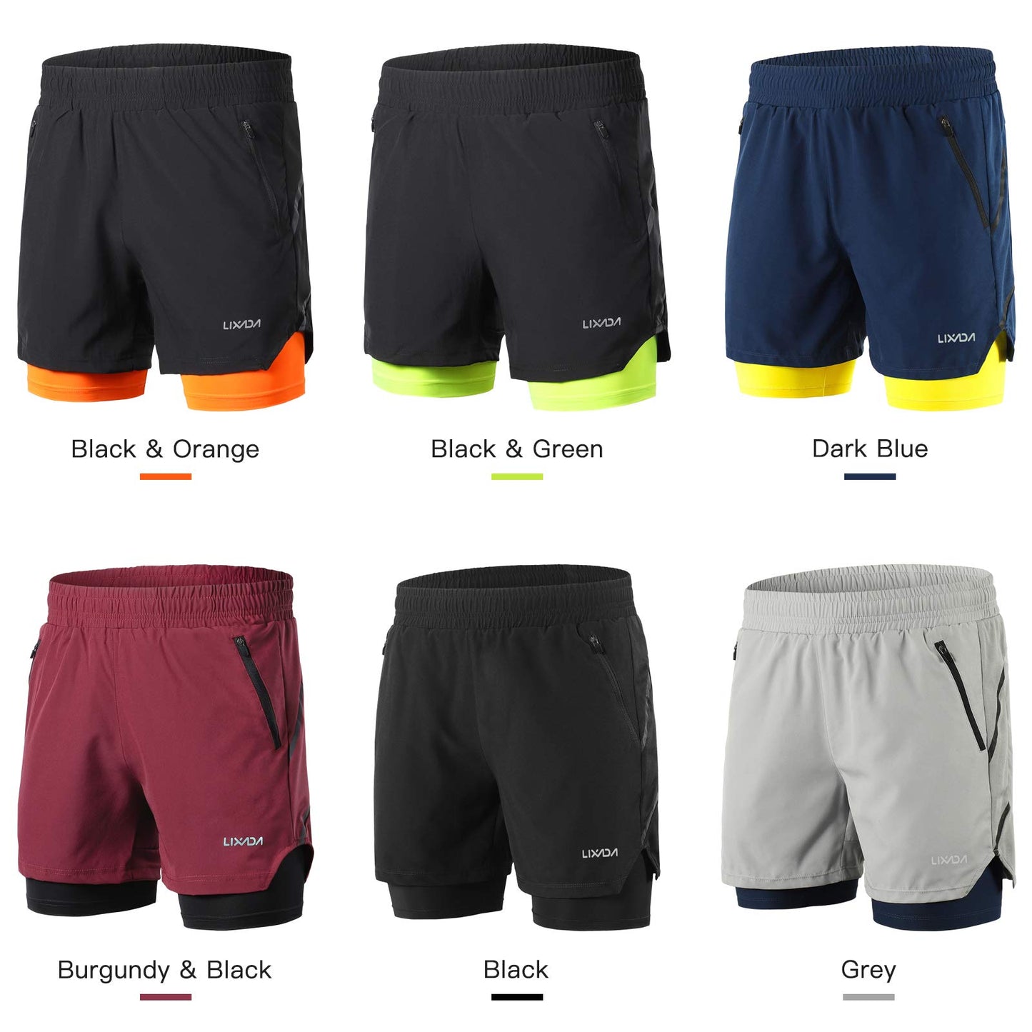 - Lixada Men 2 in 1 Running Shorts | Quick Drying | Breathable -