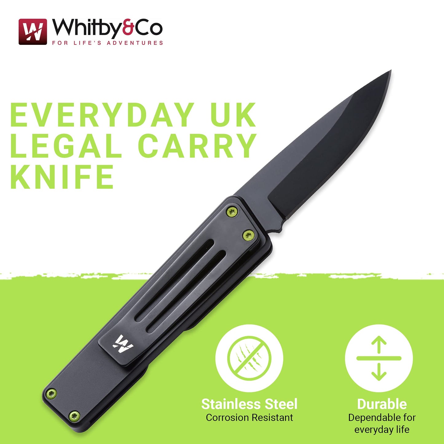 - Whitby Pocket Knife, 2.5" Mint Stainless Steel Folding Knives Charcoal Grey Finish