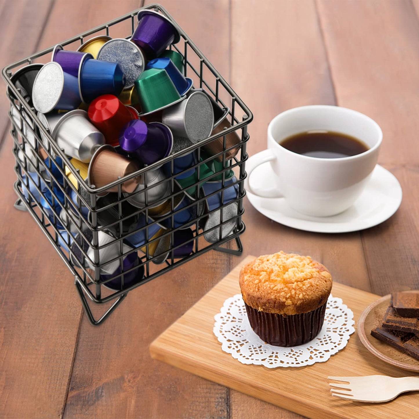 - Okllen 2 Pack Coffee Pod Holder | Square Wire K Cup Holder Espresso Pod Organizer -