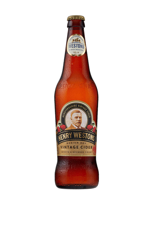 - Henry Westons Vintage Glass Bottles | 8.2% ABV 12 x 500ml Multipack | Refreshing Medium Dry Sparkling Cider | Slowly Matured in Oak Vats for a Smooth & Rounded Flavour -