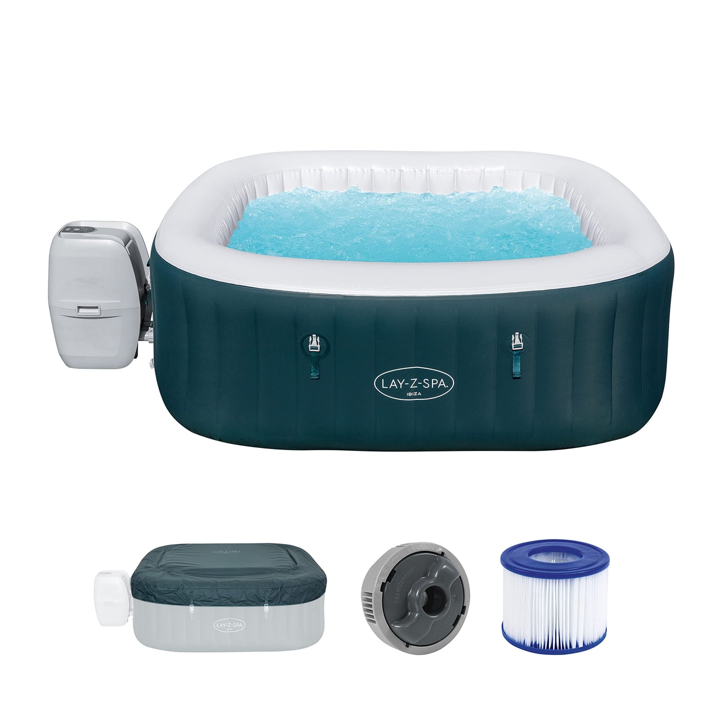 - Lay-Z-Spa Ibiza | AirJet Inflatable Hot Tub Spa | 4-6 person -