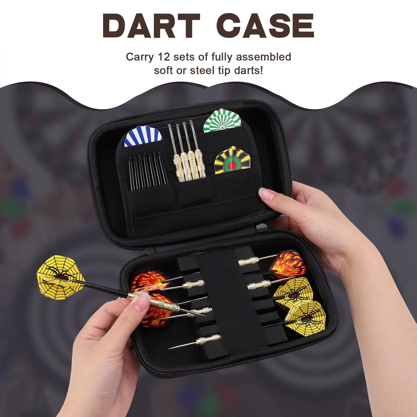 - Invalidism Darts Wallet,Dart Case |Dart Cases Mens Holds 18 Darts,Portable & Durable -
