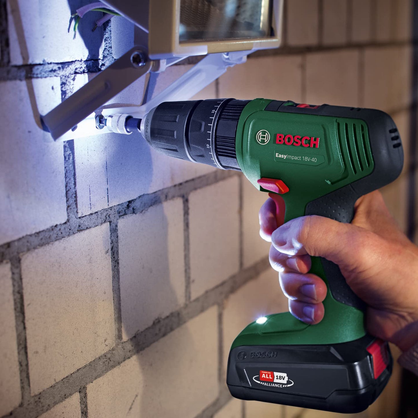 Bosch Home and Garden Cordless Combi Drill EasyImpact 18V-40 (1 battery, 18 Volt System, in carrying case)