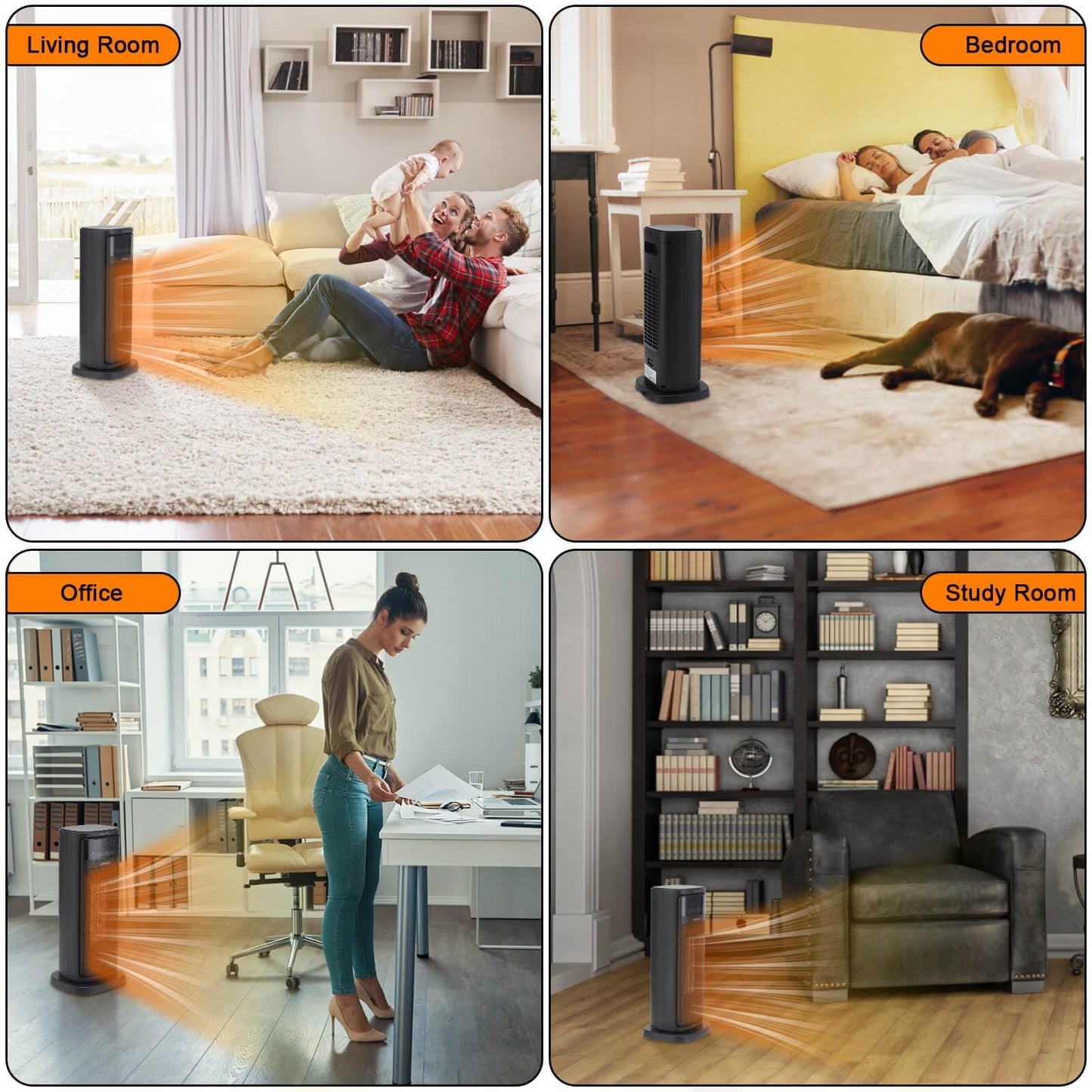 - SONBION Space Heater | Fast Heating Fan Heater with Remote | 2000 W Efficient | Heater for Home Office | Tip-over Protection -