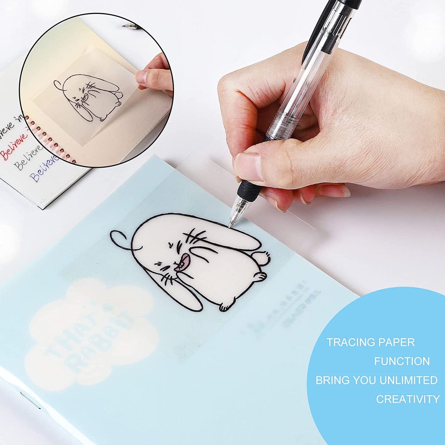 100pcs Transparent Sticky Notes Self-Stick Note Pads, Clear Notes 75mm*75mm Transparent Self Adhesive Removable Perfect for Studying and Writing in Text Books and Office