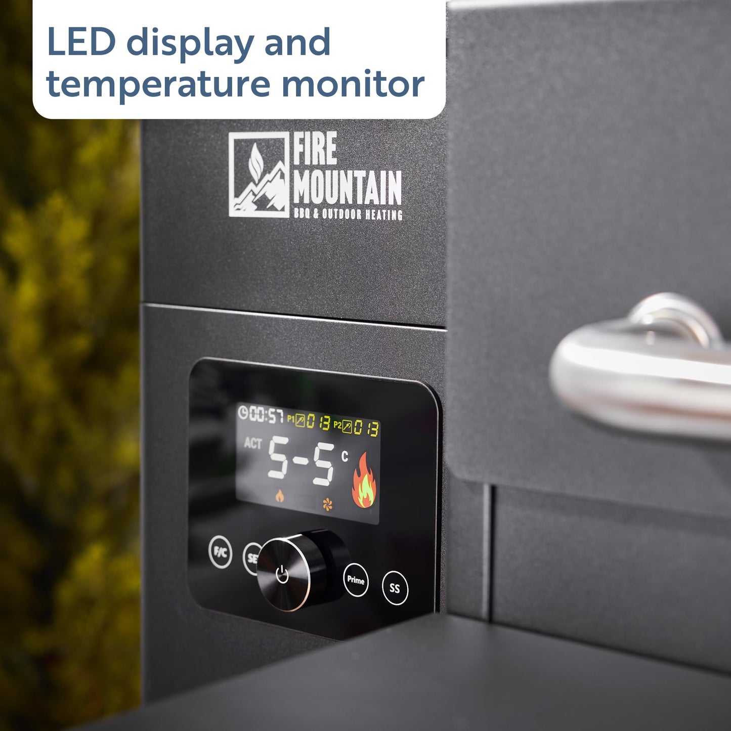 - Fire Mountain Pellet BBQ | Woodfired BBQ | Electric BBQ with LED display | Automatic Pellet Feeder -