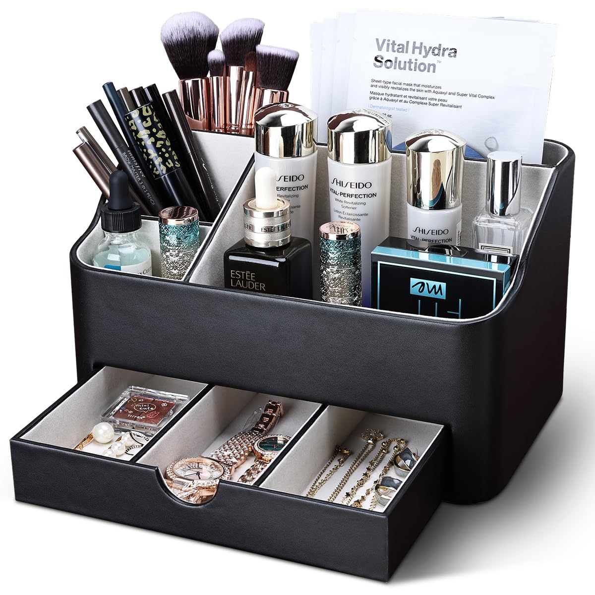 - KINGFOM Desk Tidy Organiser | Leather Desk Organiser -