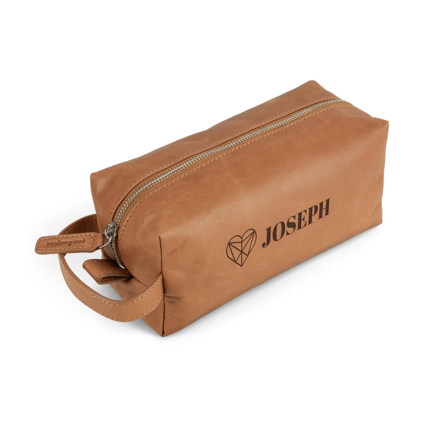 - Personalised Engraved Leather Toiletry Bag -