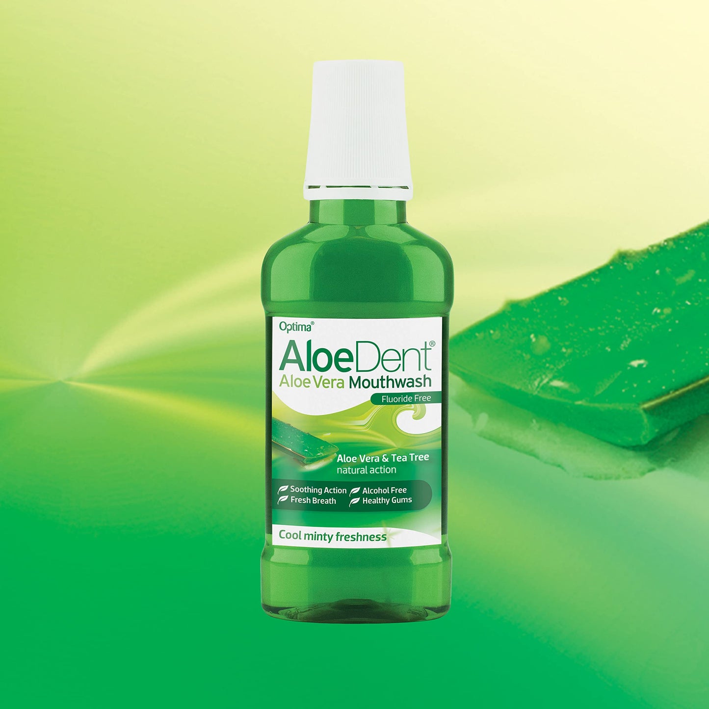 AloeDent, Aloe Vera Mouthwash Fluoride Free, Natural Action, Vegan, Cruelty Free , SLS Free, Alcohol Free, Healthy Gums , 250 ml