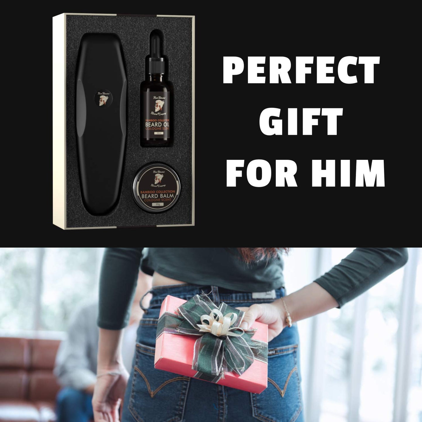 - Red-Blooded Beard Growth Kit | Beard Roller + Beard Oil + Beard Balm -