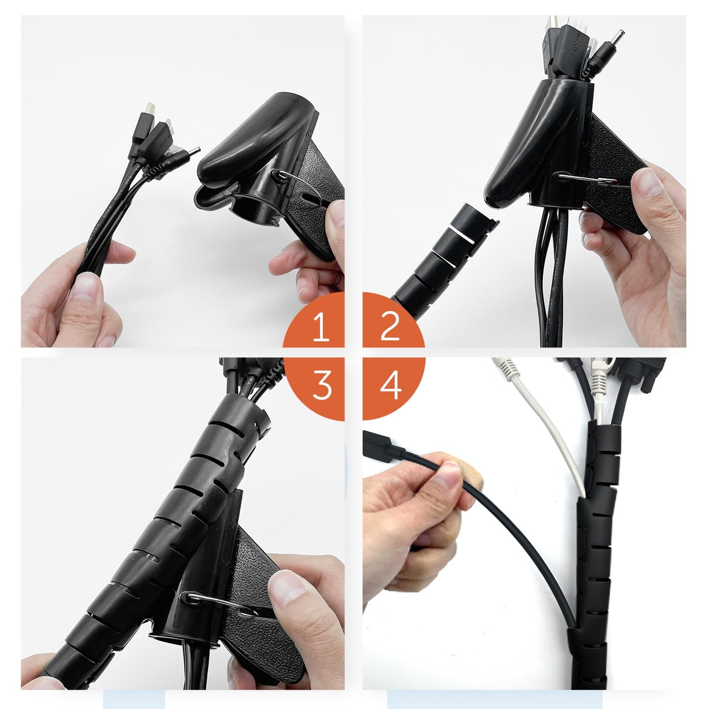 - Shinfly Cable Management Sleeve | 3m/9.8ft | Wire Sleeve with 20pcs Zip Ties | 5 Adhesive Cable Clips | Wire Organizer for TV PC & Home | Black -