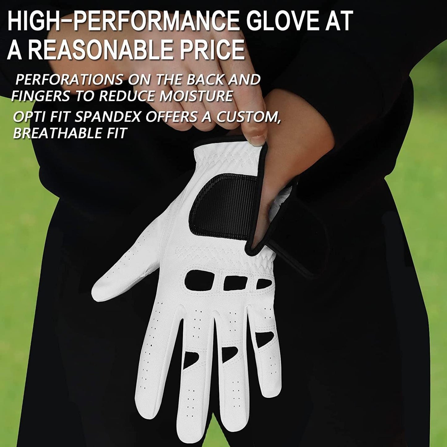 - FINGER TEN Golf Gloves For Men | Rain Grip Golf Glove For Men | 3 Pack -