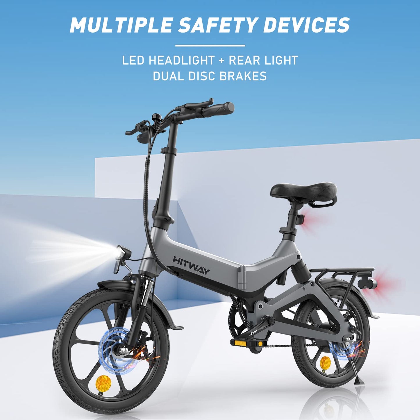 - HITWAY Electric Bike | 250W Foldable Pedal Assist | E Bike with 7.8Ah Battery -