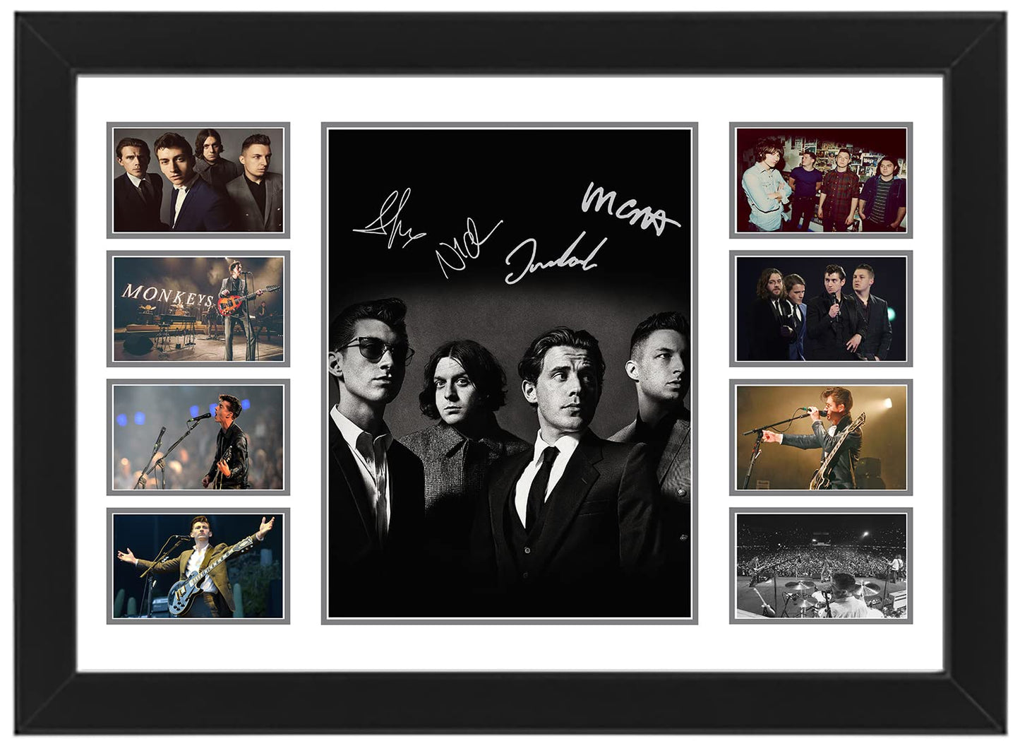 Arctic Monkeys Autographed Collage Poster Print - Music Band Wall Decor for Fans Or Collector Limited Edition, Fan Merchandise, Memorabilia (Framed, A3 (16x12-42x30cm))