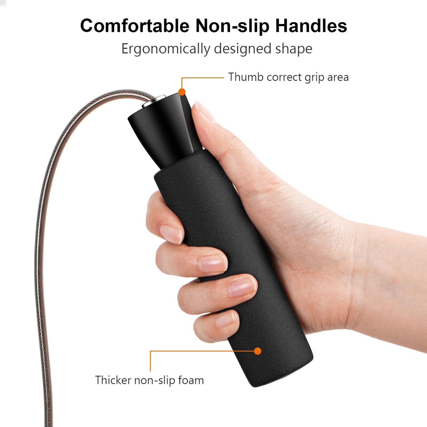 - Gritin Skipping Rope | Speed Jump Rope Soft Memory Foam Handle -