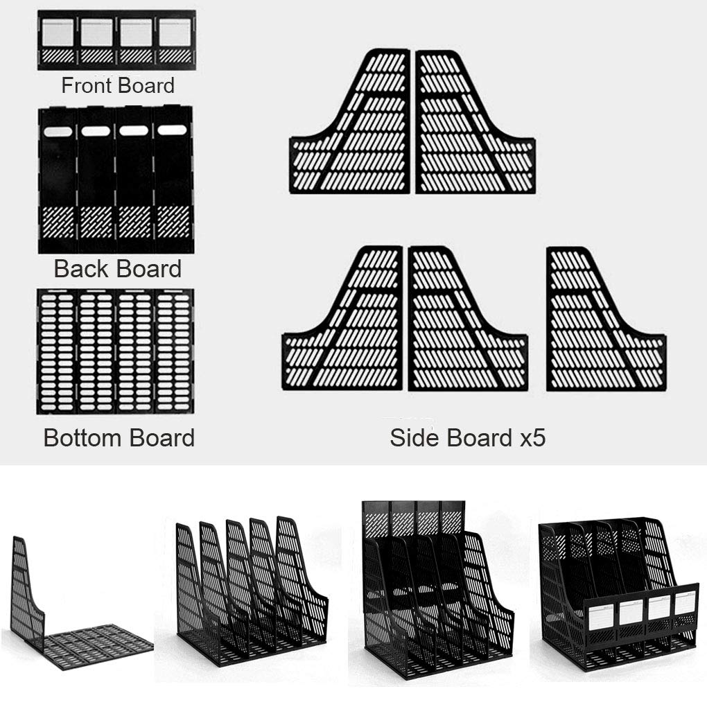 - SAYEEC Sturdy Desktop 4 Sections Plastic Magazine Holders | Frames File Dividers -