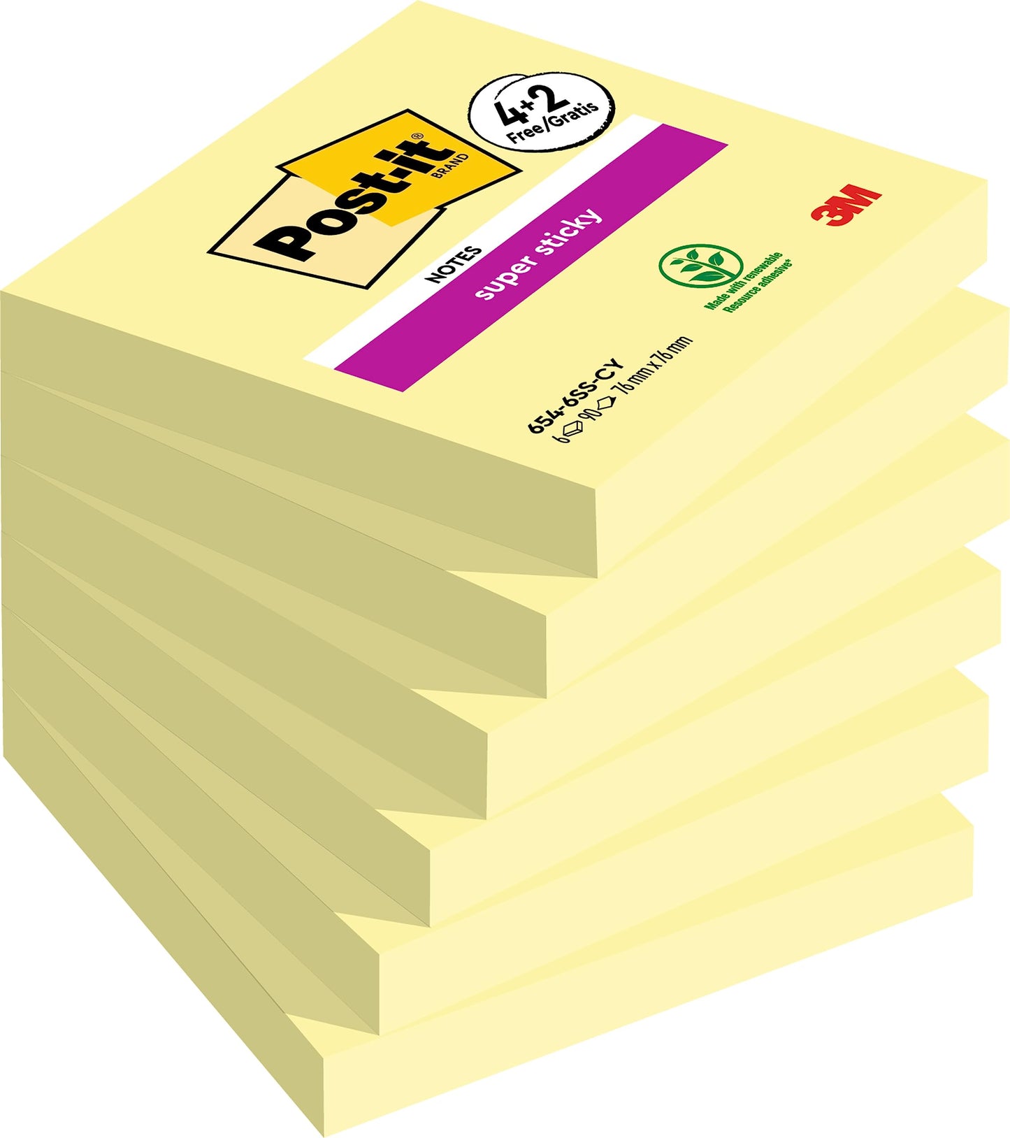 - Post-it Super Sticky Notes | Double the Sticking Power | 6 Pads | 540 Sheets -