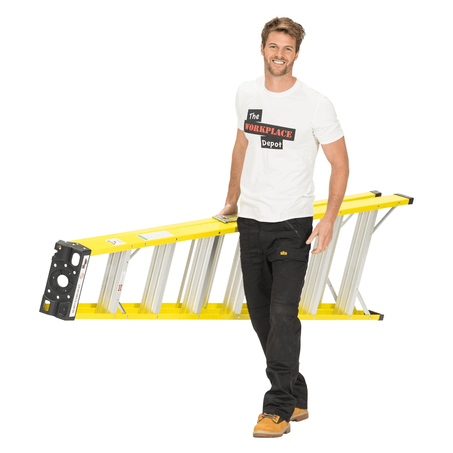 8 Tread Small Fibreglass Step Ladder, Heavy Duty EN131, Weather Proof Stepladder for Painting, Decorating & Electricians