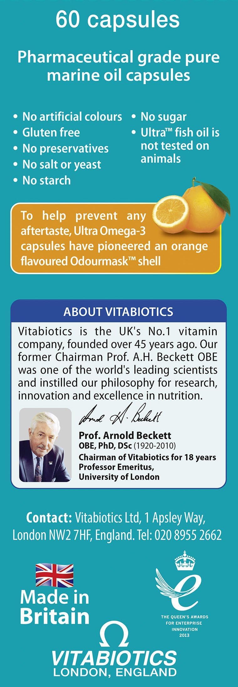 - Vitabiotics Ultra Omega-3 Fish Oils Capsules with DHA EPA Nutritional Supplements for Heart Brain and Eye Vision -
