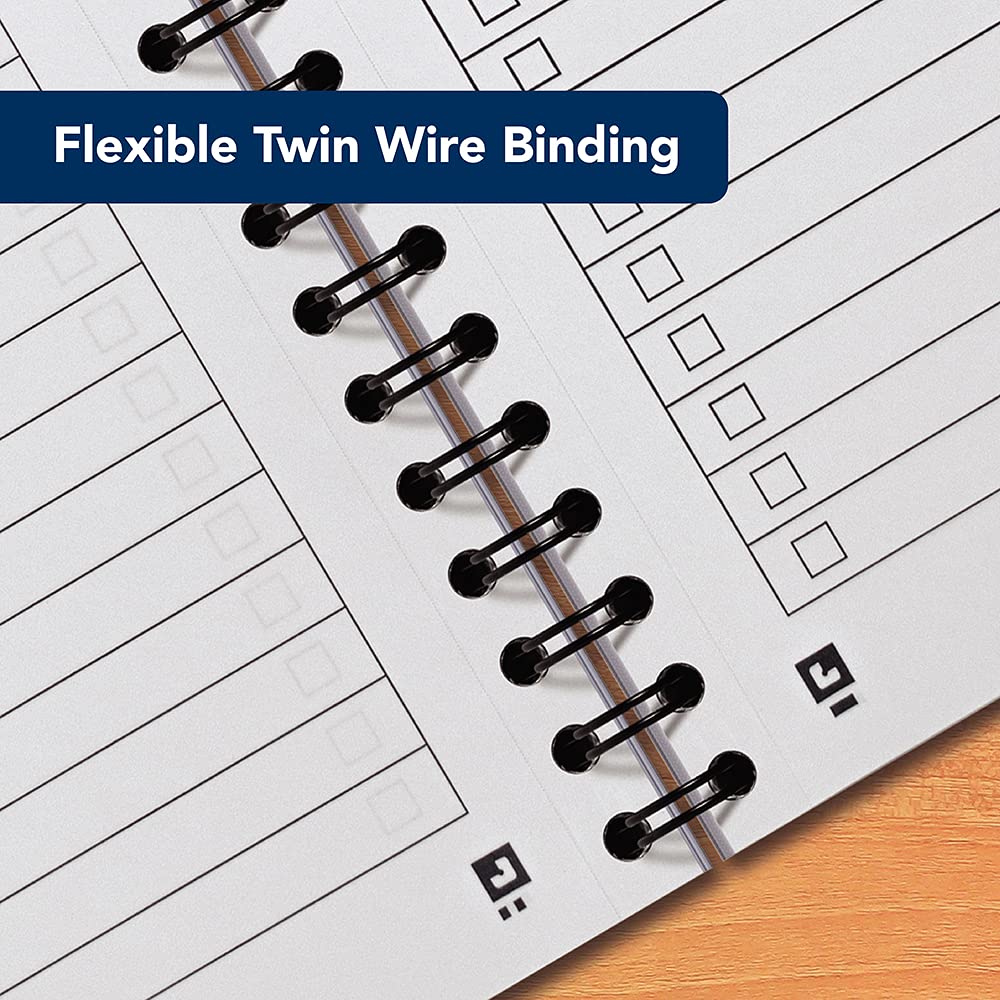 - Oxford To Do List Notebook | Wirebound | 230 Page | Navy Blue | White -