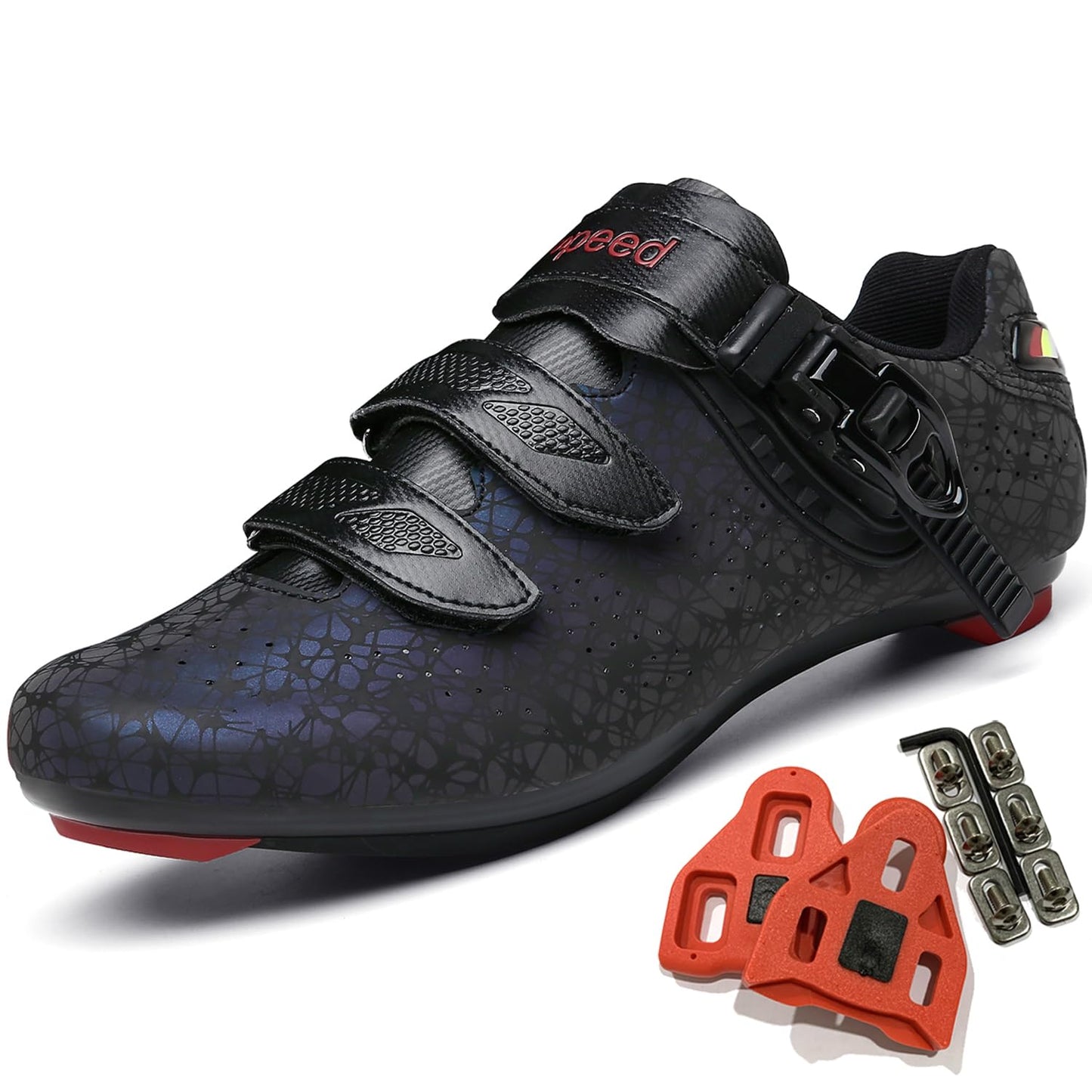 Cycling Shoes for Men Women Luminous Road Cycling Riding Shoes Peloton Shoes Breathable Cleat Compatible SPD Look Delta Indoor Cycling Shoes 3-LBlack41