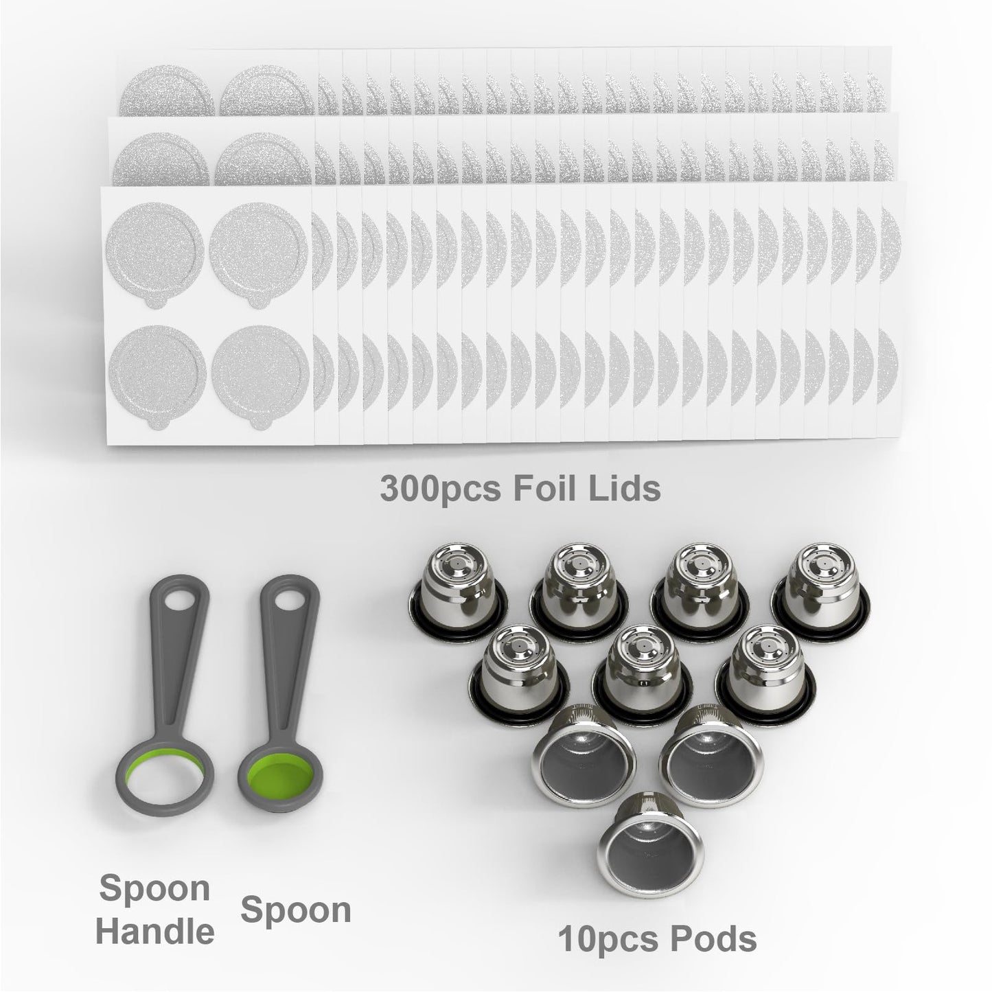 - Triplot 10pcs Reusable Capsules for Nespresso OriginalLine | Refillable Coffee Pods for Nespresso OriginalLine Machine (10pods+300Lids) -