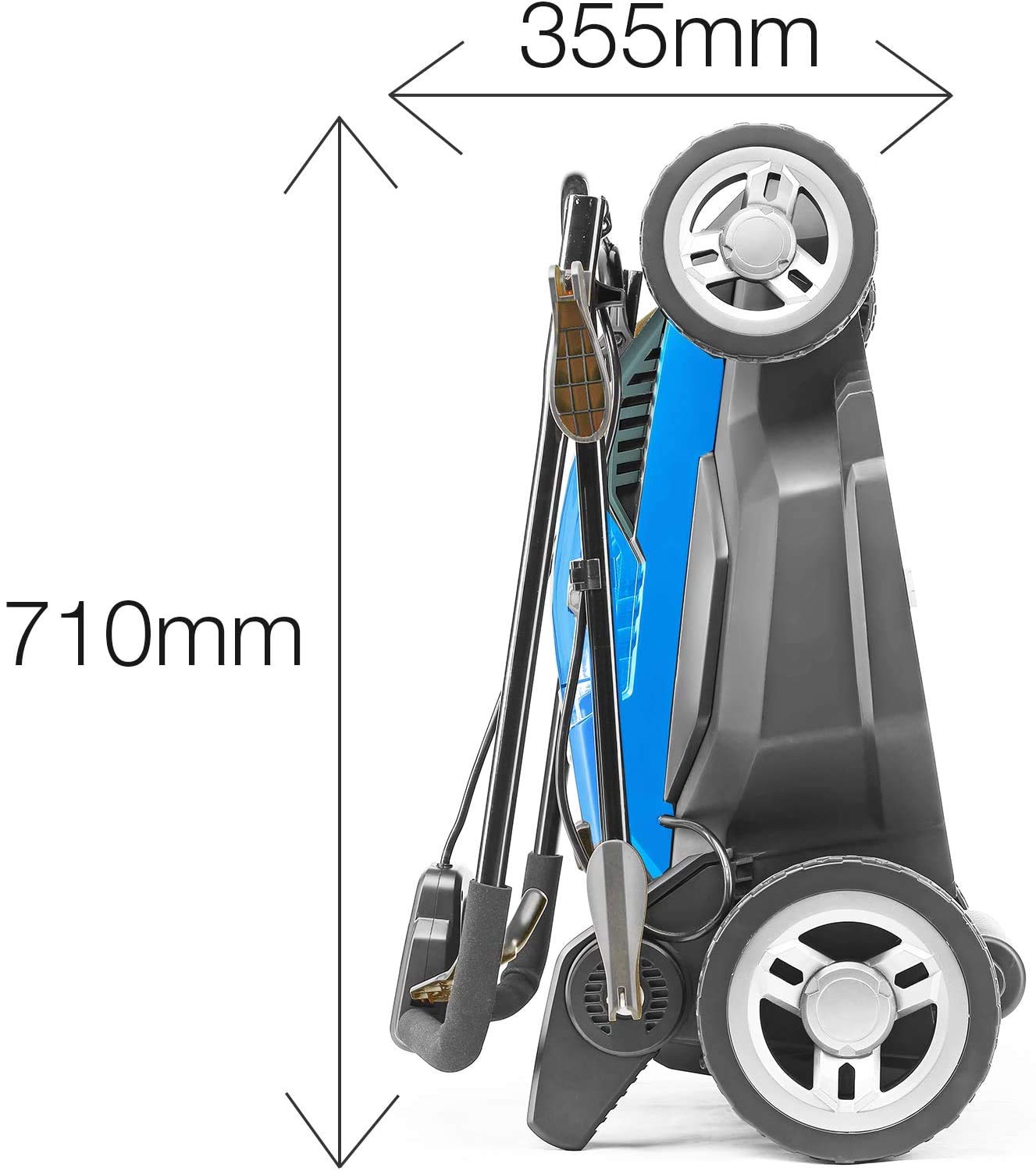 - Hyundai HYM3800E 1600W 230V Corded Electric Rotary Lawnmower with Rear Roller | 38cm Cutting Width | Mulching |30L Grass Box | 5 Cutting Heights | 10M Power Cable -
