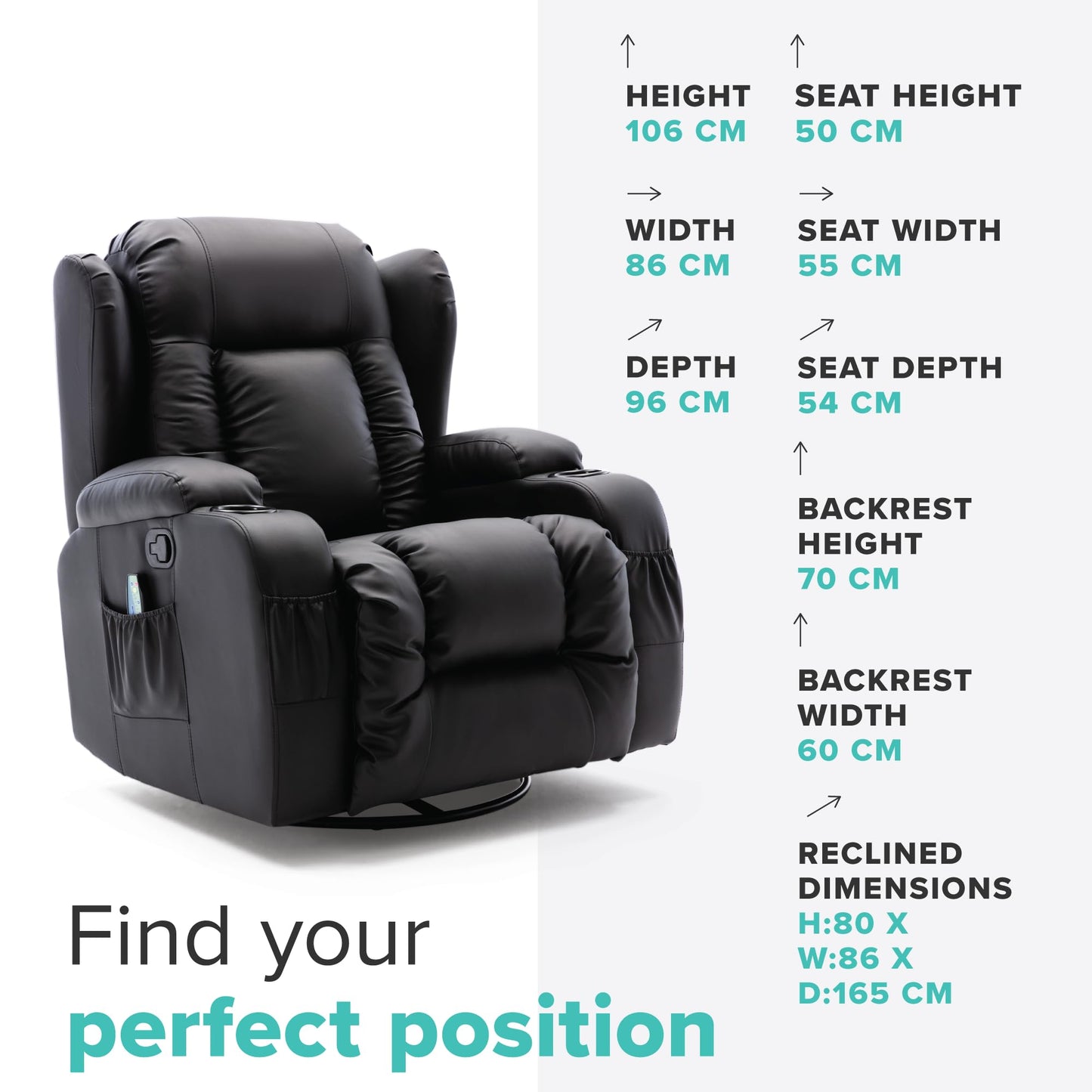 - More4Homes | CAESAR 10-in-1 Manual Recliner Armchair -