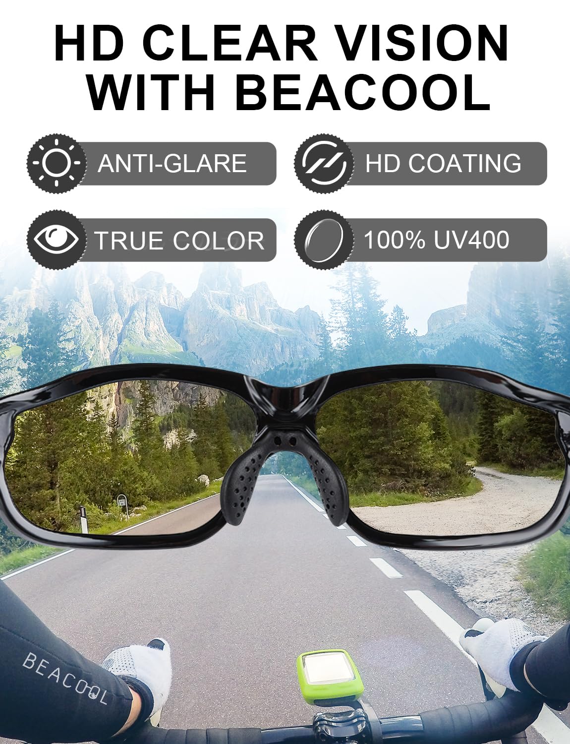 BEACOOLCycling Glasses Polarized Sports Sunglasses for Men Women UV400 Protection Tac Mens Sunglasses For Softball Fishing Baseball Running Golf (BlackRed)