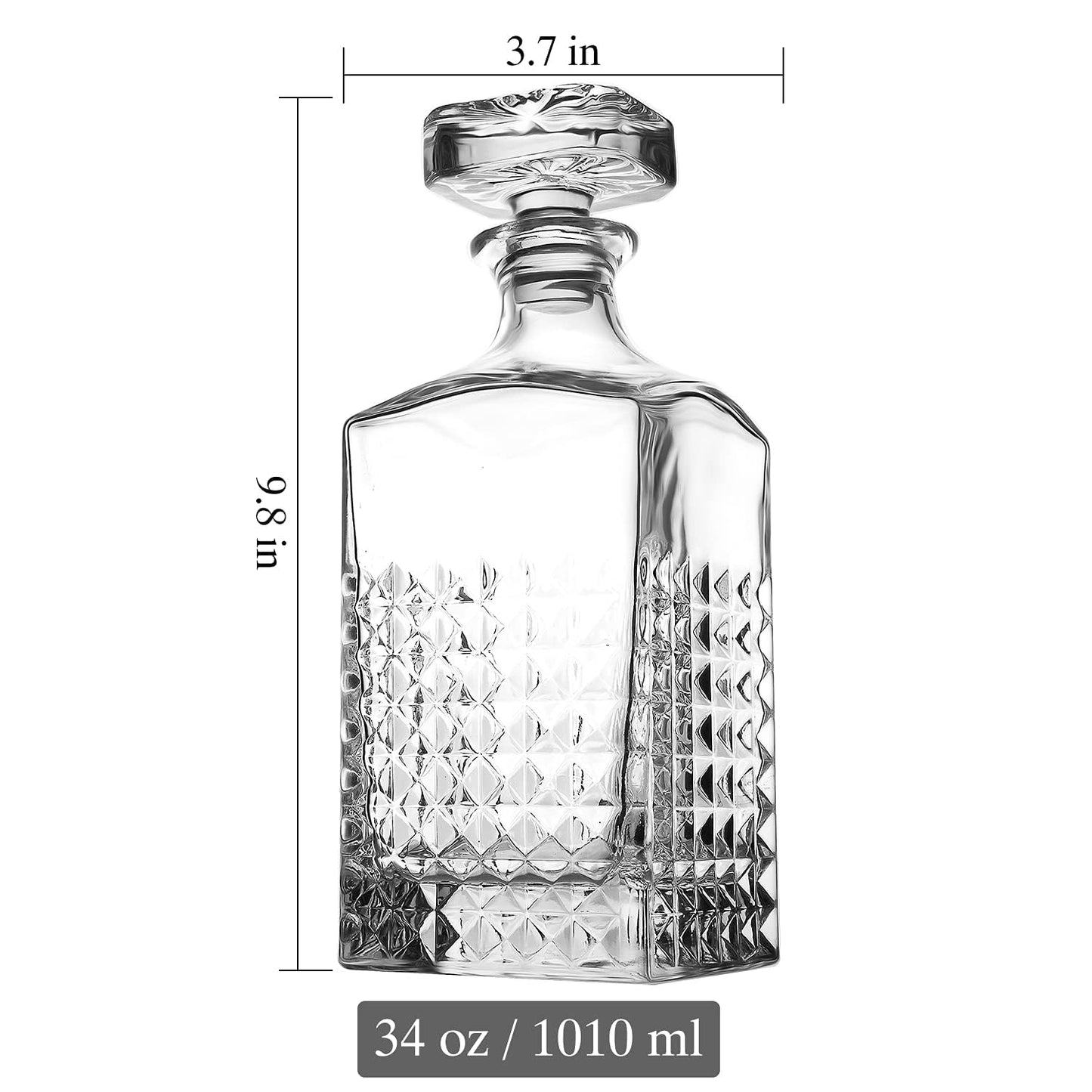 - LIGHTEN LIFE Whiskey Decanter | 1000ml Crystal Decanter with Stopper in Gift Box -
