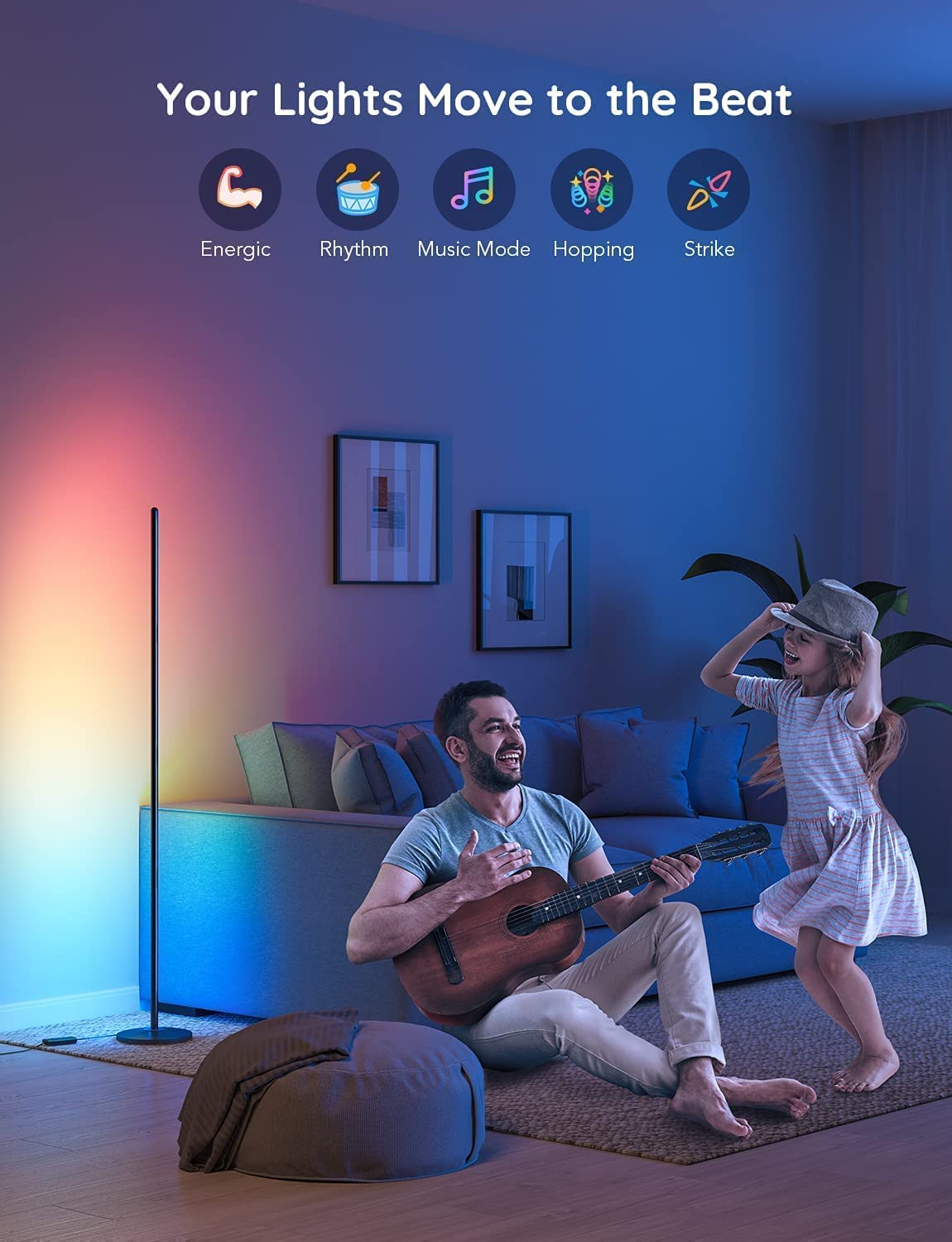 - Govee LED Floor Lamp | Corner Floor Lamp | Works with Alexa Google Assistant -