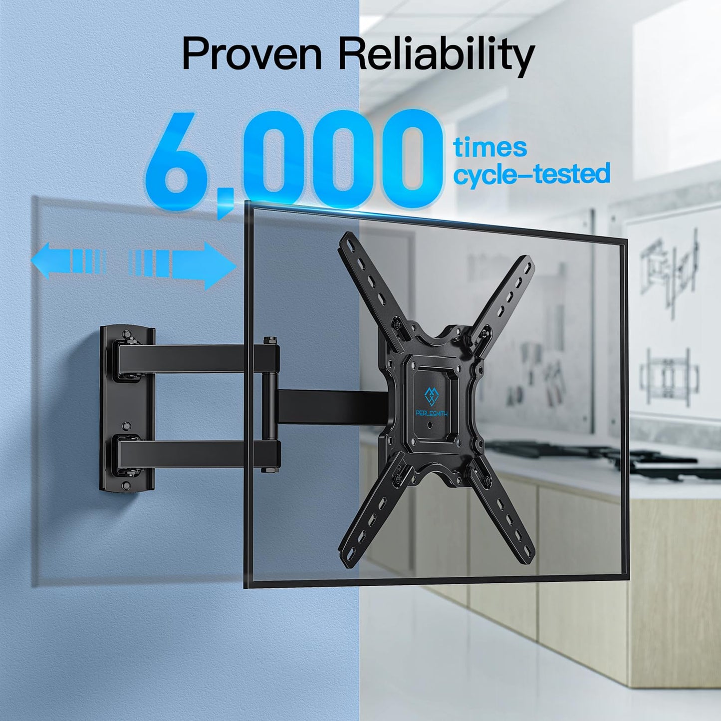 - PERLESMITH TV Wall Mount | Swivel & Tilt | Extends Heavy Duty TV Wall Bracket for 26-60 inch Plasma & Curved TV | 35kg Max -