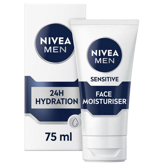 - NIVEA MEN Sensitive Face Moisturiser | (75ml) | Men's Moisturiser with 0% Alcohol -