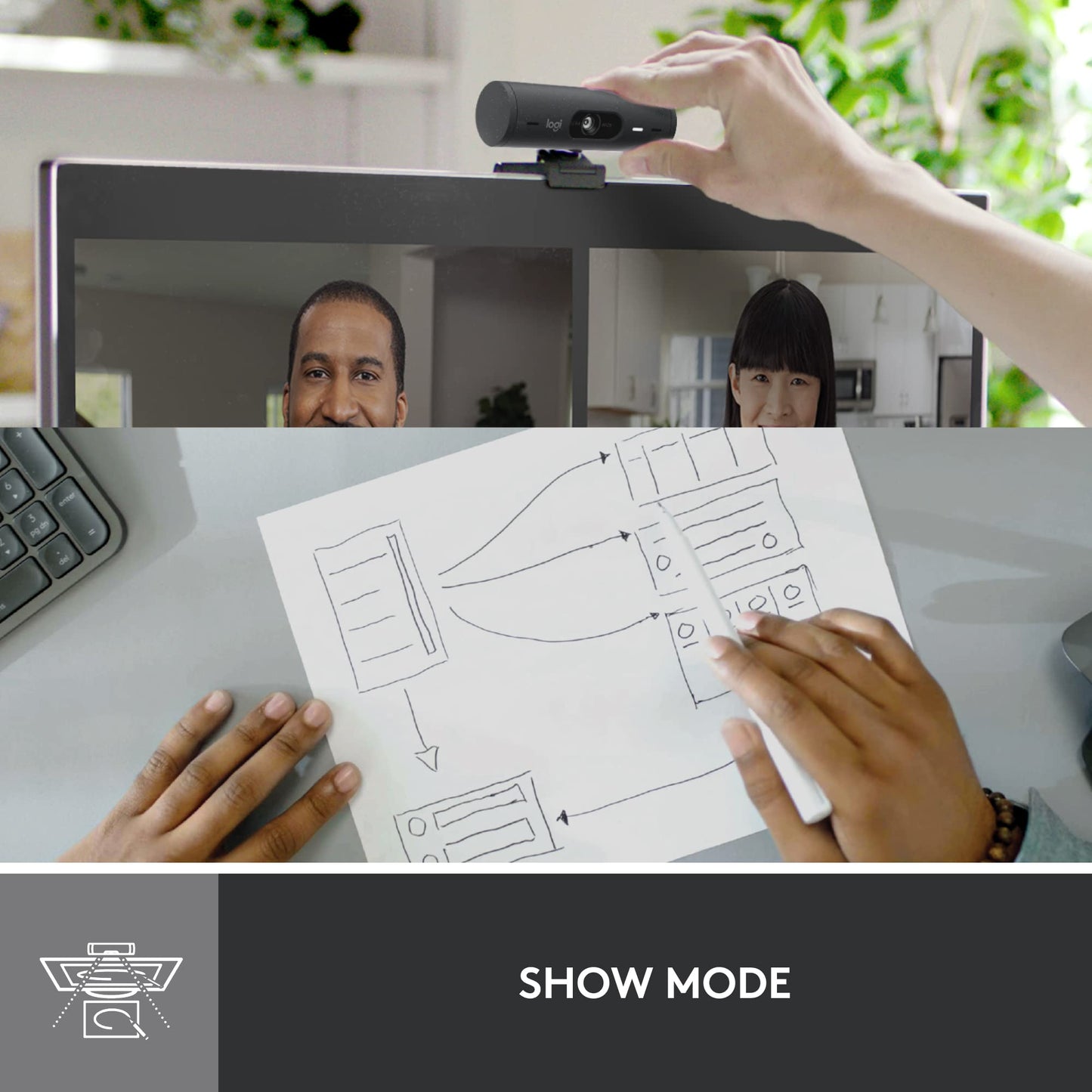 - Logitech Brio 500 Full HD Webcam | Auto Light Correction -