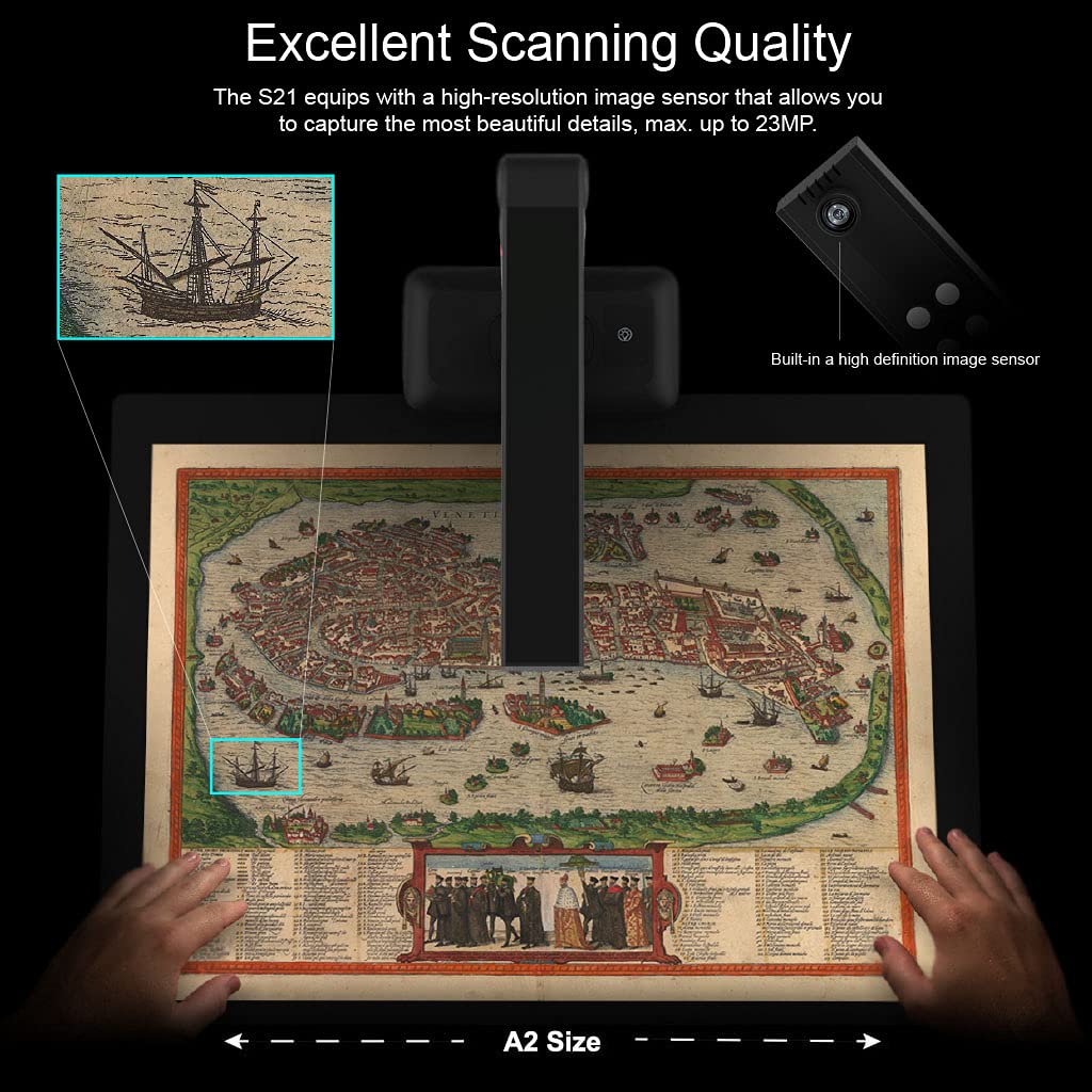 - Viisan S21 A2 Overhead Scanner for Large Format Documents & Books up to DIN A2 -