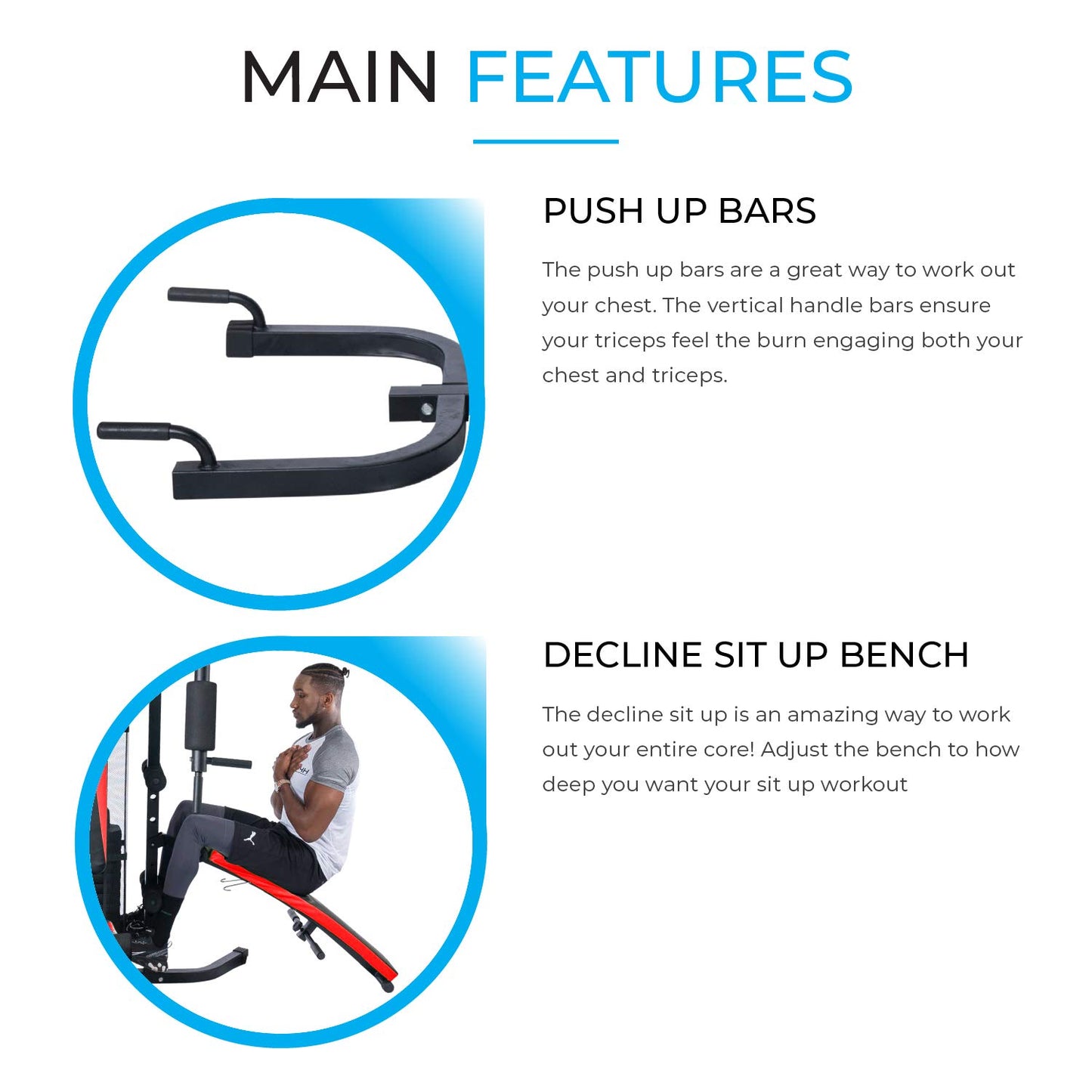 - Fit4home Multi Gym Workout Station | Home Fitness Body Exercise Machine | Total-body Workout | Multifunctional Workout Station | TF-7005A, (81.64 KG) -
