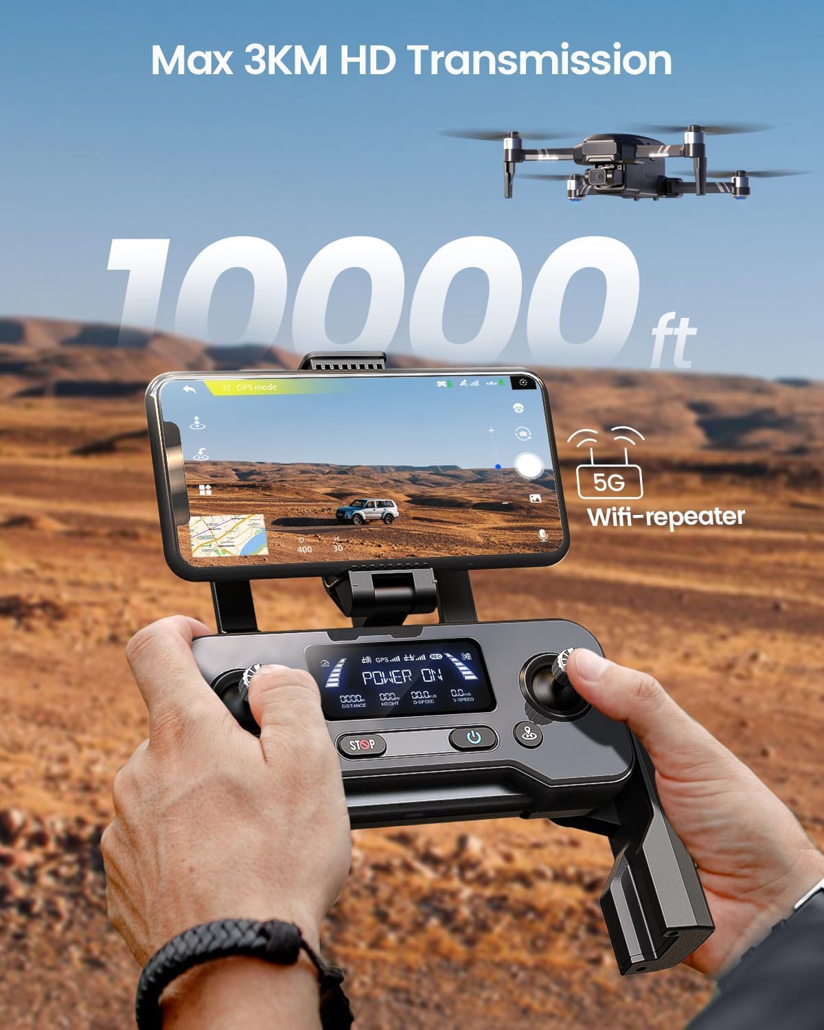 - Holy Stone HS600 2-Axis Gimbal Drones | 4K EIS Camera | 2 Batteries 56-Min Flight Time -