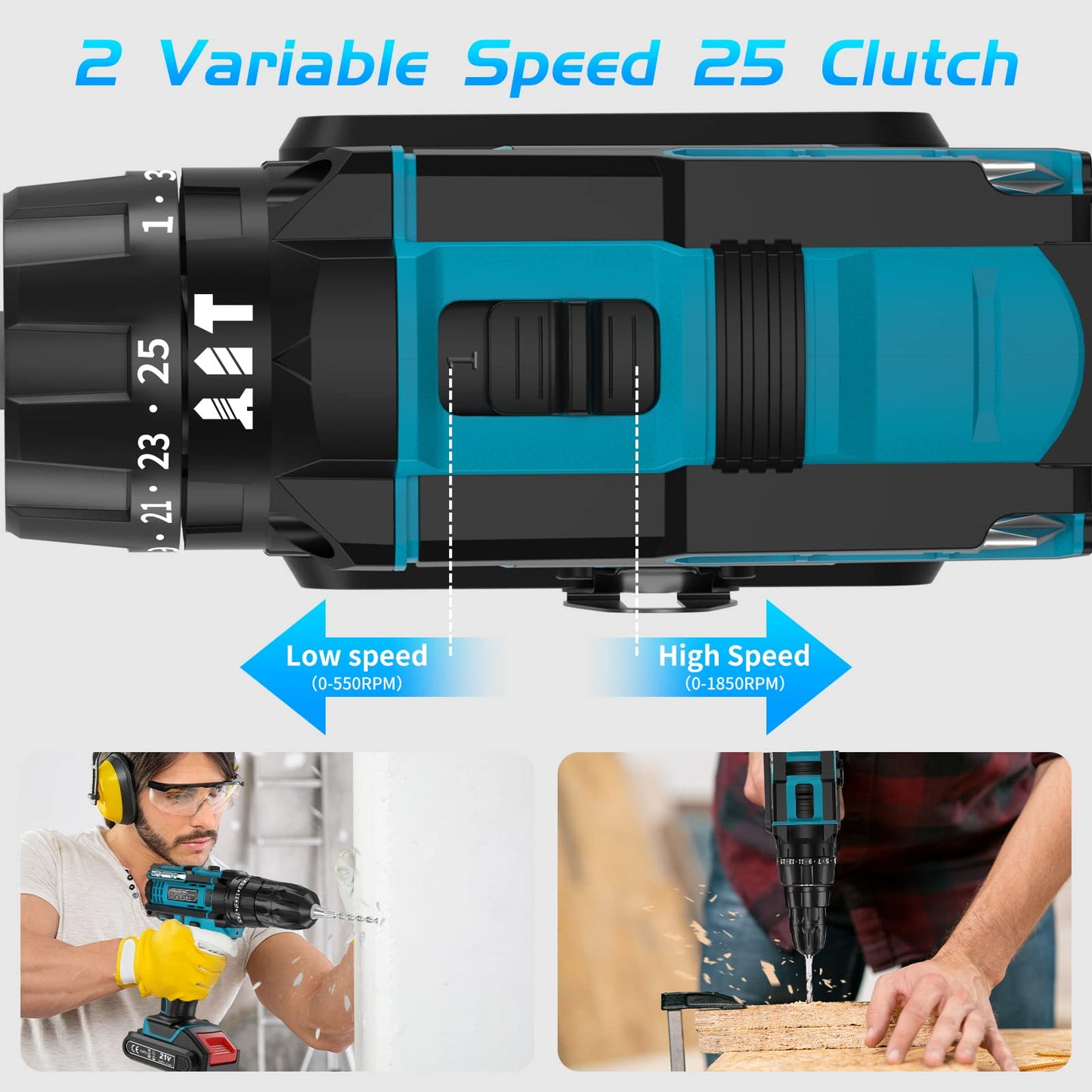 - TIHOOK Cordless Drill Driver 21V | Cordless Hammer Drill -