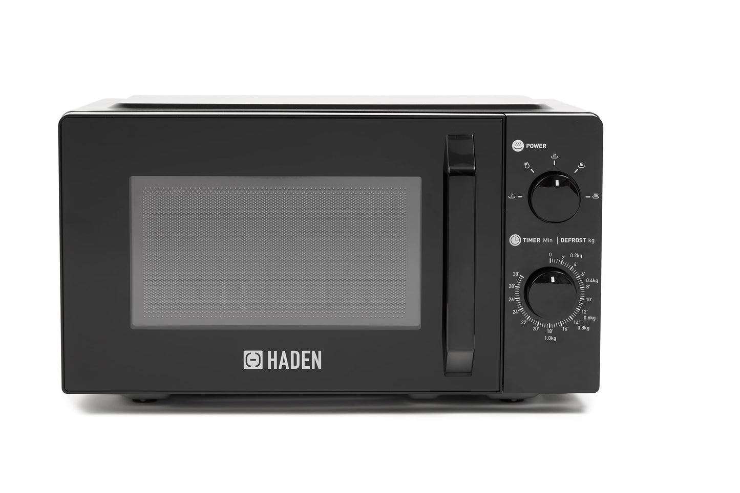 - Haden 17L Black Microwave Oven | Silent End Signal | 700W Microwave with 5 Power Levels | Manual Controls | Defrost Function -